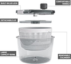 Cambom Salad Spinner Lettuce Spinner, Wash, Spin & Dry Salad Greens, Vegetable Washer Salad Dryer With Rotary Handle for Fruits & Vegetables, High Efficiency Vegetable Spinner Kitchen Gadget 3Qt White