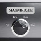 [NEW] MAGNIFIQUE 4-Quart Slow Cooker with Casserole Manual Warm Setting - Perfect Kitchen Small Appliance for Family Dinners, Dishwasher Safe Crock, Stainless Stee