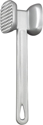 HIC Kitchen Non-Stick Dual-Sided Meat Tenderizer Mallet Marinating Prep Tool, Toothed And Plain Heads, Silicone-Coated, For Flattening Cutlets And Tenderizing Meat
