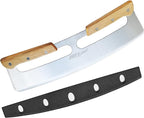 ALLTOP Pizza Cutter Rocker,Stainless Steel Blade Knife With Double Wooden Handle & Plastic Cover, Large Pizza Slicer/Chopper, Essential Kitchen Tool -14 In