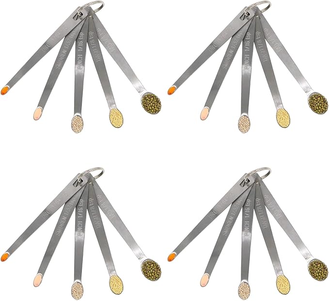 4Pack Mini Measuring Spoons Set, Heavy Duty Stainless Steel Teaspoon for Cooking and Baking, Suitable for Small Amount of Dry or Liquid Ingredients and Spices