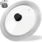 Universal Lid for Pots and Pans, Fits 11", 12" & 13" Diameter Cookware, Replacement Stainless Steel Skillets lids, Heat Resistant Frying Pan lid, Dishwasher Safe