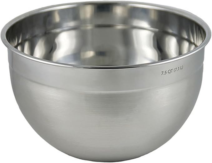 Tovolo XL Mixing Bowl Stainless Steel 7 Quart Extra Large Metal Mixing Bowls, Dishwasher Safe Big Deep Metal Bowl for Baking and Cooking Prep with Easy Pour Lip, Bowl for Salad Mixing Bread Kneading