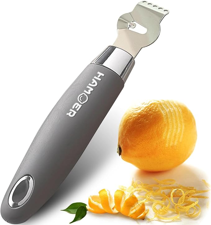 Lemon Citrus Zester Tool Cheese Grater for kitchenaid-Multipurpose grooved channel knife scraper,Stainless steel blade and ergonomically designed curved handle