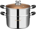 VENTION 7.9 Inch Small Vegetable Steamer Pot, 3 QT Induction Stainless Steel Steamer for Cooking, Steam Pot(20cm)