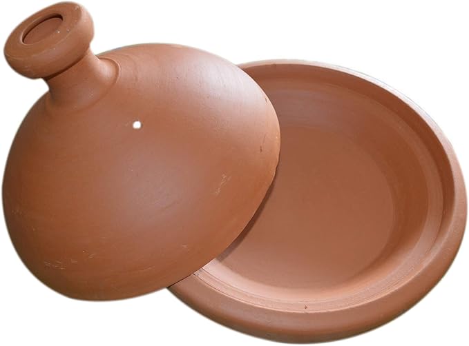 Treasures Of Morocco Large Brown Conical Moroccan Cooking Tagine, 12 Inches, Authentic, Clay Material, Oven Safe, Dishwasher Safe