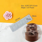3D Hollow Leaf Fondant Lace Mold Multi Leaves Flower Candy Mold Chocolate Sugar Craft Cake Decoration Cupcake Top (H Darts_8.28 * 2.32 * 0.12inch)
