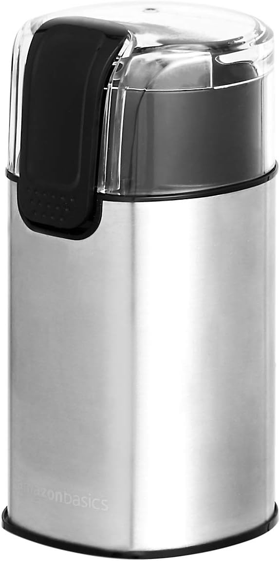 Amazon Basics Fast Electric Coffee Grinder for Home Use, Easy to Use Coffee Bean and Spice Grinder with Heavy-Duty Stainless Steel Grind Blades