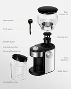 SHARDOR Burr Coffee Bean Grinder Electric, Adjustable Burr Mill with 16 Precise Grind Setting for 2-14 Cup, Silver