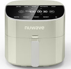 Nuwave Brio Plus 8 Qt Air Fryer, PFAS Free, New & Improved, Digital Touch Screen, Cool White Display, 50°F~400°F in Precise 5°, 5 Cook Functions, 100 Presets & 50 Memory, 3 Wattages 700, 1500, 1800