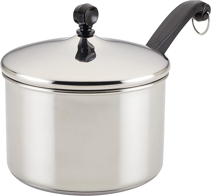 Farberware Classic Stainless Steel Sauce Pan/Saucepan with Lid, 3 Quart, Silver