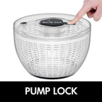 Smile mom Salad Spinner Large Lettuce Spinner Kitchen Gadgets, Large Salad Spinner Vegetable Washer, High Efficiency for Kitchen Washing & Drying Leafy Vegetables, One-Handed Easy Press 6.3 Qt White