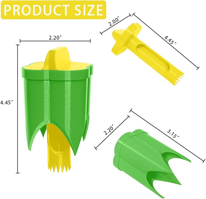 Pepper Corer, 2 in 1 Red Bell Pepper Seed Corer Remover Tool, Fruit & Vegetable Corers Quick Cave Tools for Jalapeno Cutter Deseeder, Yellow Green, 3 PCS