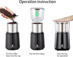 DR MILLS DM-7451 Electric Coffee Grinder, Coffee Bean Grinder Electric Dried Spice, Nut, Herb Grinder, Detachable Cup, Dishwashable, SUS304 Stainless Steel