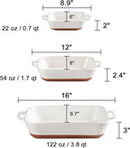 Sweejar Relief Casserole Dishes for Oven, Ceramic 9x13 Baking Pans Set for Cooking, Cake, Banquet and Daily Use, Rectangular Bakeware Set, Porcelain Baking Dish, Lasagna Pan Deep with Handles(Turquoise)