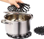 ME.FAN Silicone Trivet Mat - Kitchen Hot Pads for Pots & Dish - Insulated Teapot Trivet - Flexible, Durable, Non-Slip Large Coasters 3 Set Black