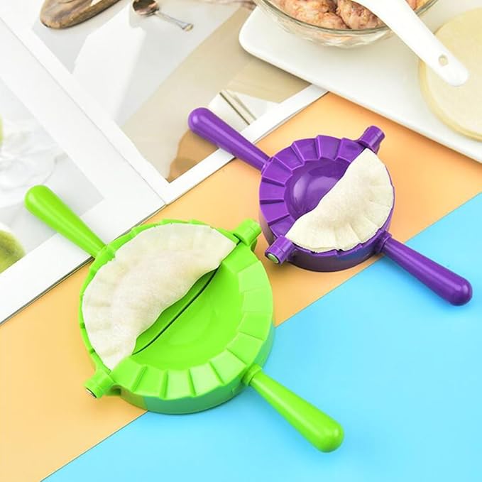 GALPADA 4pcs Dumpling Making Mold Set with Large Medium Small and Mini Sizes Food-grade Pp Plastic Dumpling Press Cutters for Household Kitchen and Cooking Gadget Random Color