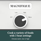 MAGNIFIQUE 4 Quart Casserole Slow Cooker with Ceramic Baking Dish - Perfect Small Kitchen Appliance Crock Pot for Family Dinners, Oven Safe and Durable Bakeware for Lasagna, Roasts