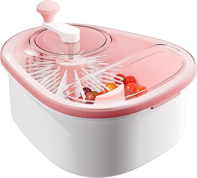 JOYMOOP Fruit Cleaner Spinner JOYLOOP, Large Fruit Washer Spinner with Brush, Fruit Cleaning with Fruit Washing Bowl, Fruit and Salad Cleaner with Fruit Spinner Bowl,Fruit and Vegetable Scrubber
