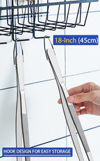 JETKONG 2 Pcs 18 Inch (45cm) Stainless Steel Grill Tongs Heavy Duty Giant Tweezer Tongs, Extra Large Tweezers Tools for Cooking, Grilling, BBQ and Turning Food (Silver)