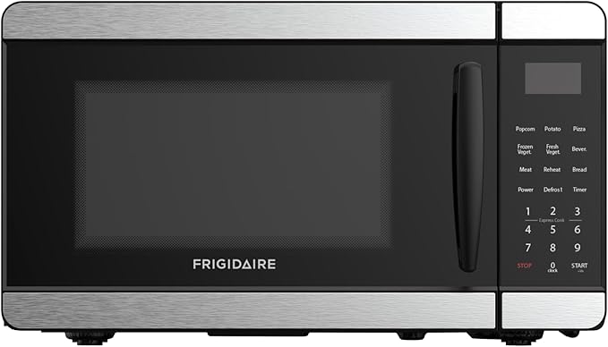 Frigidaire Countertop Microwave - Digital Control Panel - 6 Auto Cooking Settings - 10 Power Levels - Child Safety Lock - 0.7 Cu. Ft., Stainless Steel