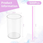 500 Pcs Lavender Purple Coffee Stir Sticks Set Lilac Purple Cocktail Straws Acrylic Stir Stick Holder Coffee Stirrers Holder Bar Straws Drink Stirrers for Coffee Bar Party Supplies Kitchen 2.7*4 Inch