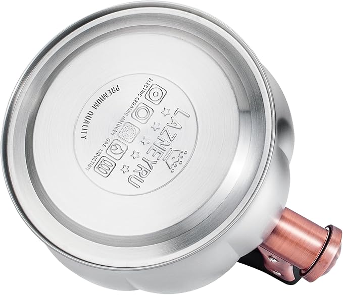 Stainless Steel Tea Kettle for Stove Top Teakettles Stovetop Whistling with Heat Proof Ergonomic Handle 2.5 Quart