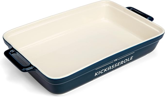 Ceramic Casserole Dish For Oven - 10.6 x 7.2 x 2.3 - Funny Gift for Bakers and People That Like To Cook or Housewarming Gift Idea