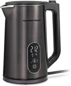 Hamilton Beach Digital Temperature Control Electric Tea Kettle, Hot Water Boiler & Heater 1.7L, 5 Preset Modes + Keep Warm, Fast Boil 1500 Watts, BPA Free, Double Wall Construction, Black (40851)