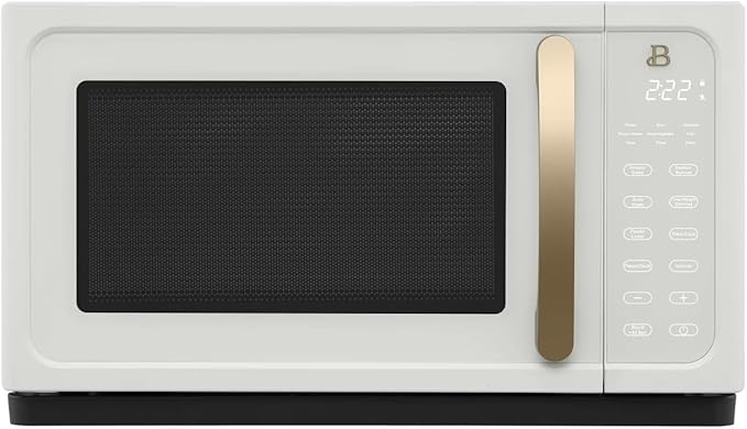 Beautiful 1.1 Cu Ft 1000W Sensor Microwave Oven – Compact Countertop with Smart Sensor Cooking, 10 Power Levels & Easy Clean Interior – Perfect for Quick Meals, Office & Holiday Hosting