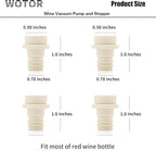 WOTOR Wine Stoppers Vacuum, Silicone Wine Saver & Preserver, Reusable Bottle Sealer, Keep Fresh (Cream, 12 Pieces)