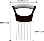 Onion Holder for Slicing Onion Slice Holder Kitchen Chopper Assistant Tool,Vegetable Cutter with Protective Cover for Tomato,Lemon,Potato,Egg,Food Slice Assistant,Home Kitchen Tool (Black & Gray)
