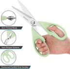 Kitchen Shears, iBayam Kitchen Scissors All Purpose Heavy Duty Meat Scissors Poultry Shears, Dishwasher Safe Food Cooking Scissor Stainless Steel Utility Scissor, 2-Pack, Light Blue, Pistachio