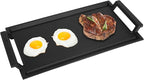 SafBbcue Cast Iron Pot, Griddle Pan Hot Plate, Pre-Seasoned, Grill for Stovetop, Oven, Grill & Campfire, Suitable for Outdoor Cooking Kitchen and Patio Backyard, 17 x 9 Inch