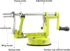 Apple Peeler Corer, Long lasting Chrome Cast Magnesium Alloy Apple Peeler Slicer Corer with Stainless Steel Blades and Powerful Suction Base for Apples and Potato(SpringGreen)