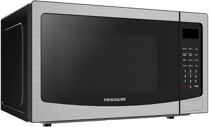 FRIGIDAIRE 1.1 Cu Ft Stainless Steel Countertop Microwave Oven, Multi Function, Programmable, 1000W, residential kitchen, Stainless