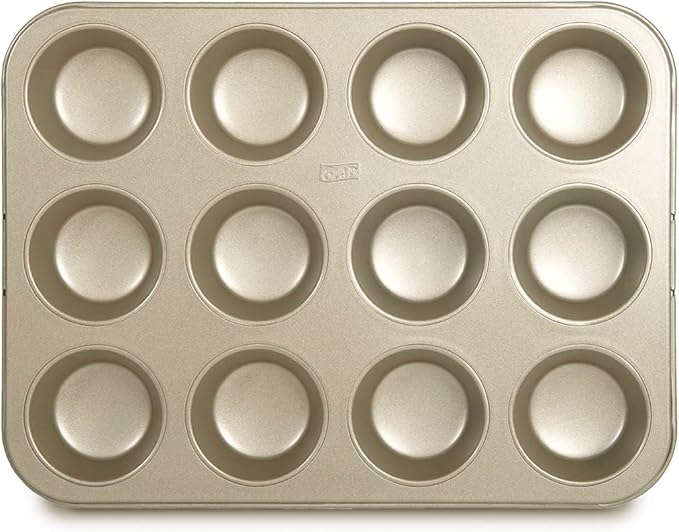 Glad Muffin Pan Nonstick - Heavy Duty Metal Cupcake Tin with Round Baking Cups, 12-Cup