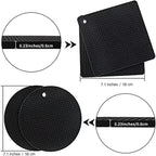 Joyhalo Trivets for Hot Dishes - Hot Pads for Kitchen, Silicone Pot Holders for Hot Pots and Pans, Silicone Mats for Kitchen Countertops, Table, Flexible Easy to Wash and Dry, Black