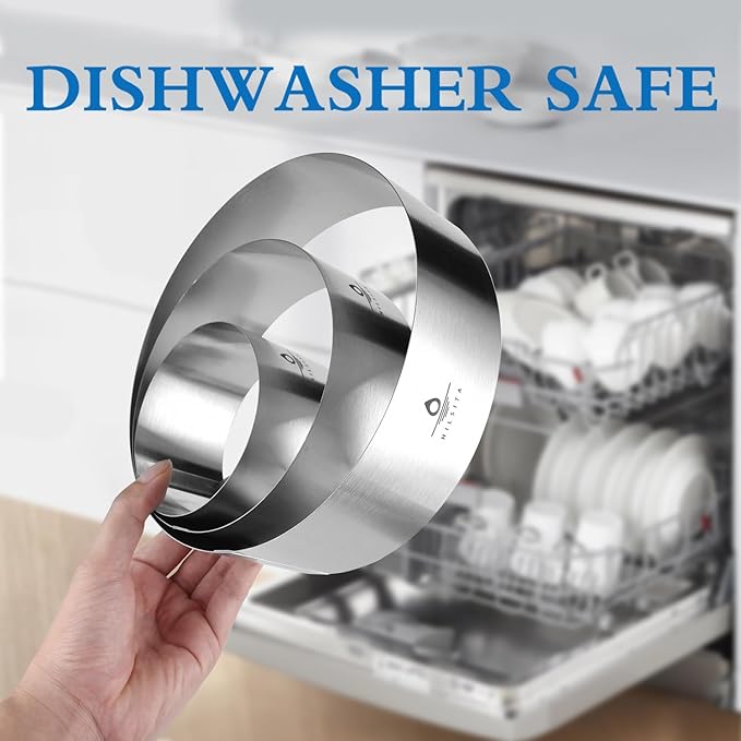 3Pcs Cake Molds for Baking, Stainless Steel Mousse Cake Rings, Mousse Ring Mold Round for Bakeware Tools-4/6/8in (2.36''H)