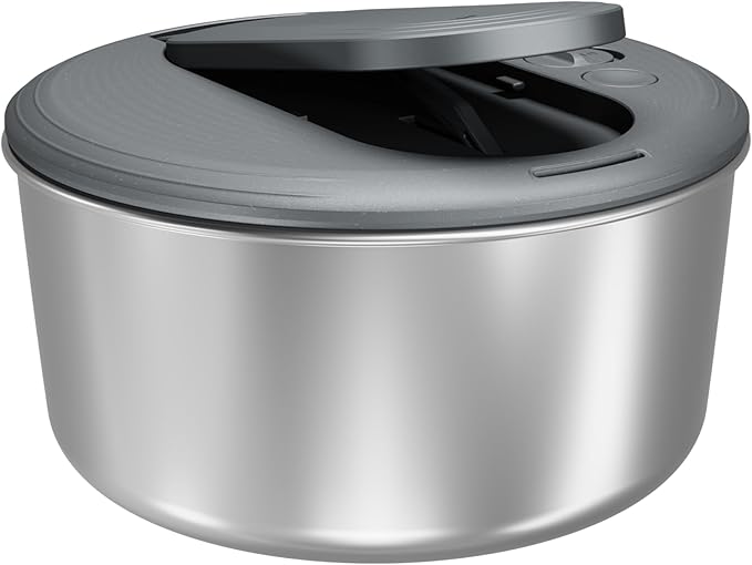Zyliss Swift Dry Stainless Steel Salad Spinner - Fruit Cleaner & Lettuce Spinner with Push Pump - Non-Slip Bowl - Dishwasher Safe - Small
