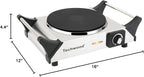 Hot Plate, Techwood Single Burner for Cooking, 1500W Countertop Electric Stove with Adjustable Temperature & Stay Cool Handles, 7.3" Cooktop for RV/Home, Upgraded Version Silver