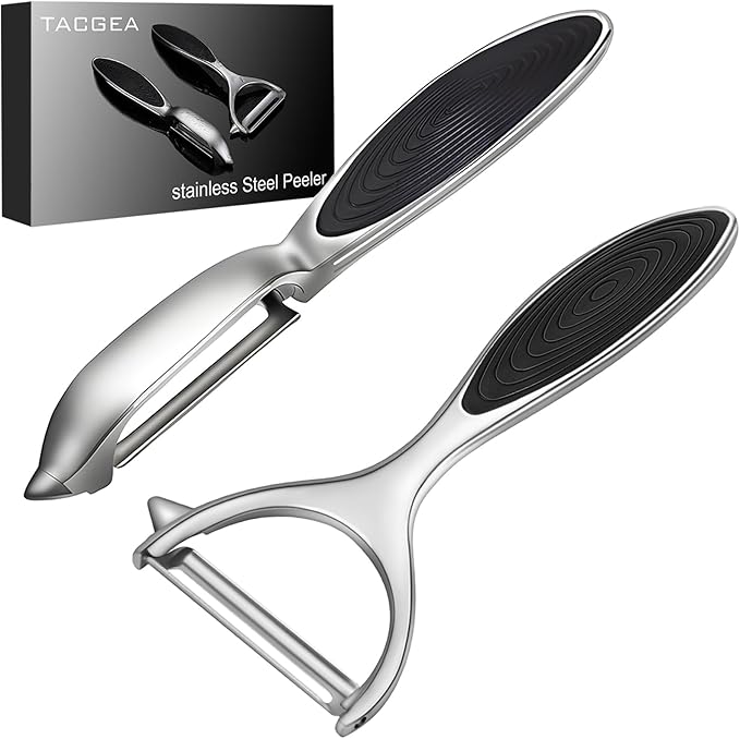 TACGEA Vegetable Peeler for Kitchen, Potato Peelers for Fruit Straight Blade, Durable Non-Slip Handle, Set of 2