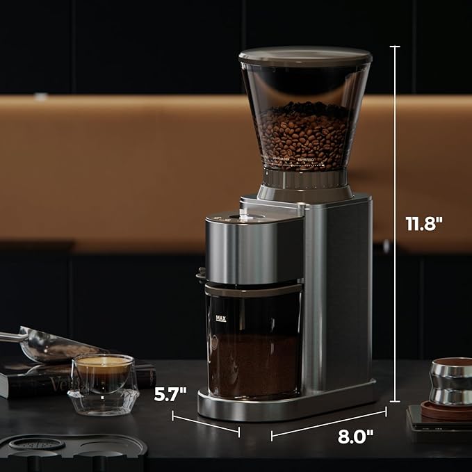 Electric Burr Coffee Been Grinder with Adjustable 24 Precise Grind Settings, 40s Digital Timer for French Press, Espresso, and Drip Pour Over, Home Use, Black