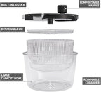 Cambom Salad Spinner Lettuce Spinner, Wash, Spin & Dry Salad Greens, Vegetable Washer Salad Dryer With Rotary Handle for Fruits & Vegetables, High Efficiency Vegetable Spinner Kitchen Gadget 3Qt Black