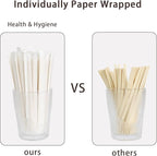 Bamboo Coffee Stirrers Individually Wrapped 200 Count – Coffee Stir Sticks 7 inch Coffee Bar Disposable individually wrapped coffee stirrers for Coffee and Cocktail
