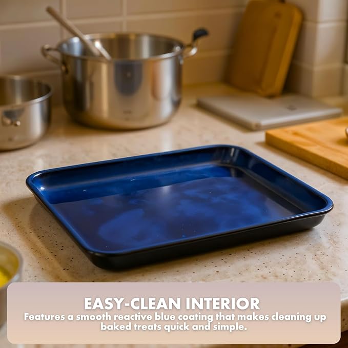 Emeril Lagasse Large Stoneware Baking Sheet – Non Stick Stoneware Cookie Sheet & Baking Tray, Oven Safe Baking Trays for Oven, Ceramic Sheet Pan, 15.75"