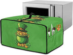 Clover Top Hat Gold Lucky Coin Print Toaster Oven Cover for St. Patrick's Day Decor, Microwave Cover for Kitchen Countertop Appliance Dust Protector Decorative Oven Accessories, Green, M