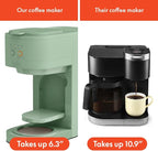 BELLA VersaBrew 2-in1 Coffee Maker, K-Cup compatible, Brew 3 Sizes Carafes & Single Serve Cups, Dishwasher Safe Reusable Filter & Filter Holder, Iced Coffee Function, 60oz Tank, Seaglass