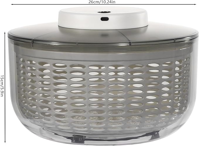 6L Electric Salad Spinner, Large Lettuce spinner, Fruit Vegetable Washer Dryer, Salad Dryer,Fruit Salad Washer for Home Kitchen Washing & Drying Leafy Vegetables