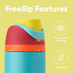 Owala FreeSip Insulated Stainless Steel Water Bottle with Straw, BPA-Free Sports Water Bottle, Great for Travel, 24 Oz, Summer Sweetness